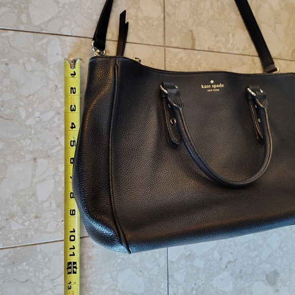 Kate Spade Mulberry Leighann Tote Large Black Leather Logo Strap - Picture 10 of 12